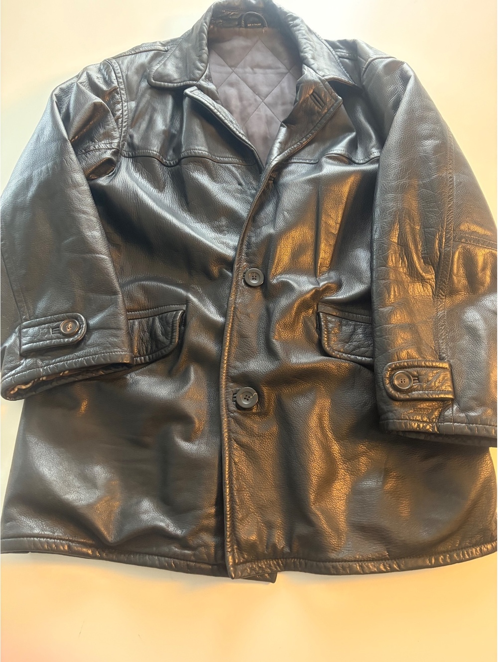 Hugo Boss vintage Black Leather Jacket Size 48